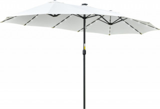 Umbrelă dublu cu lumină solară LED 4,5 m | negru + alb crem č.2