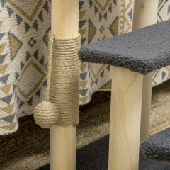 Ansamblu de joacă pentru pisici, cu trei niveluri 45x40x48 cm | gri + culoare naturală č.3