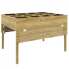 Strat înălțat din lemn 122x91,5x89 cm | culoare naturală č.3