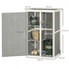 Dulap pentru unelte de grădină 75x56x115 cm | negru + gri + alb č.3