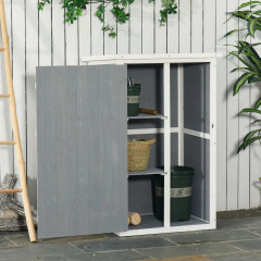 Dulap pentru unelte de grădină 75x56x115 cm | negru + gri + alb