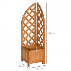 Jardinieră pentru flori cu suport pentru plante cățărătoare 32x32x108 cm | maro č.3
