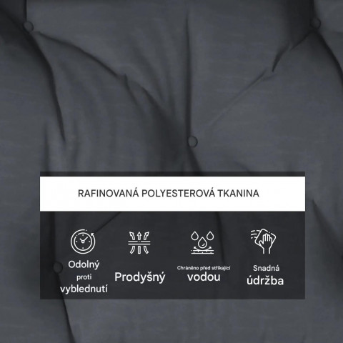 Set 2 perne pentru bancă de grădină | gri închis č.5