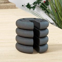 4 bucăți de greutăți pentru foișoare Ø 20 x 4,5 cm | negru č.2