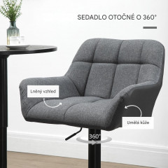 Scaune de bar 2 bucăți 57,5x52,5x93-114 cm | gri č.3