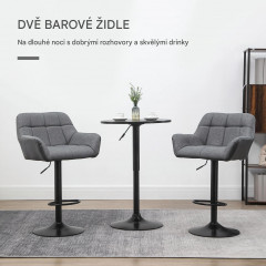 Scaune de bar 2 bucăți 57,5x52,5x93-114 cm | gri