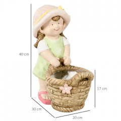 Decorațiune de grădină cu fată și ghiveci 20x30x40 cm | multicolor č.3