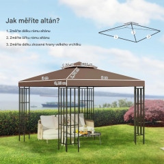 Acoperiș de rezervă pentru foișor 3x3 m | cafea č.2