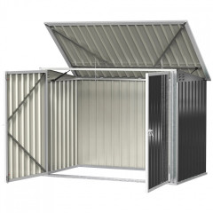 Acoperiș metalic închis pentru 2 pubele 178,5 × 104,5 × 128,5/113 cm | negru č.3