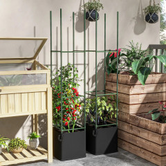 2 bucăți de suporturi pentru plante cățărătoare 33 x 33 x 180 cm | verde č.1