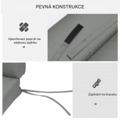 Pernă pentru șezlong de grădină 196x55x8 cm | gri închis č.3