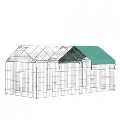Țarc metalic pentru iepuri, cobai și alte rozătoare 220 x 103 x 103 cm | verde și argintiu č.2