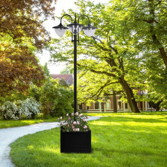 Lampă solară de grădină cu 3 capete 60x55x189 cm | negru č.1