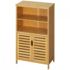 Dulap din bambus pentru baie cu uși lamelare | culoare naturală č.3