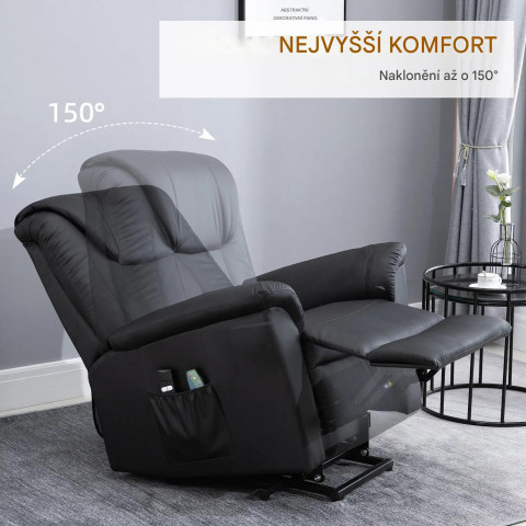 Fotoliu TV cu masaj Sven 93x95x106 cm | negru č.3