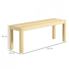 Bancă din lemn 120x33x45cm | culoare naturală č.3