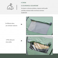 Cort de camping pentru 4-5 persoane 263,5x220x123 cm | verde + gri č.3