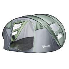 Cort de camping pentru 4-5 persoane 263,5x220x123 cm | verde + gri