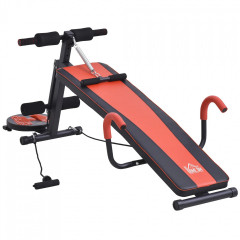 Bancă de exerciții reglabilă 166x53x52-60 cm | roșu + negru