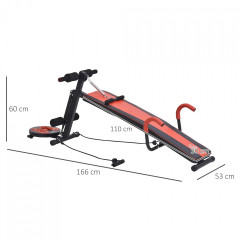 Bancă de exerciții reglabilă 166x53x52-60 cm | roșu + negru č.2