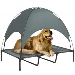 Șezlong pentru câini, cu copertină 122x92x108 cm | gri č.1