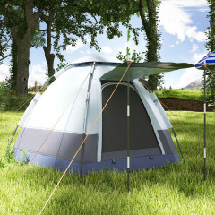 Cort de camping pentru 3-4 persoane 240 x 240 x 195 cm | gri + negru č.2