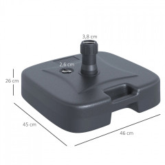 Suport umplubil pentru umbrelă de soare 46x45x26 cm | negru č.3