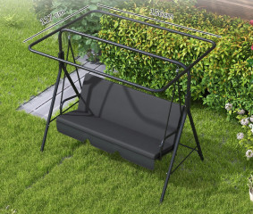 Acoperiș de rezervă pentru leagăn 156 x 117 x 15 cm | gri închis č.3