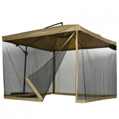 Umbrelă de soare cu braț lateral și pereți laterali 296x296 cm | bej č.3
