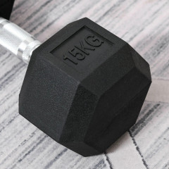 Ganteră hexagonală 1 x 15 KG | negru č.2