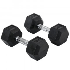 Gantere hexagonale 2x10 kg | negru č.1