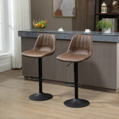 Scaune de bar 2 bucăți 43 x 49,5 x 91-111 cm | maro