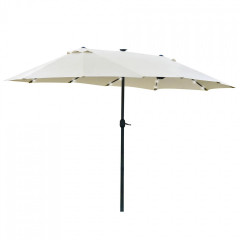 Umbrelă dublă cu LED 440 x 260 cm | crem alb č.2