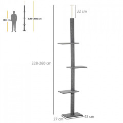 Ansamblu de joacă pentru pisici 43x27x228-260 cm | gri č.3
