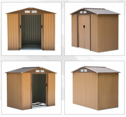 Magazie de grădină cu bază L 213 x 127 x 185 cm | galbenă č.2