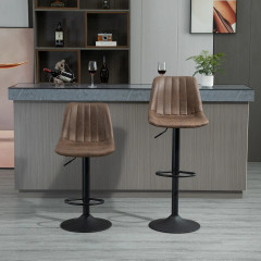 Scaune de bar 2 bucăți 43 x 46,5 x 89-110 cm | maro č.1