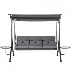 Leagăn de grădină cu 3 locuri 271 x 125 x 177 cm | gri + negru č.3