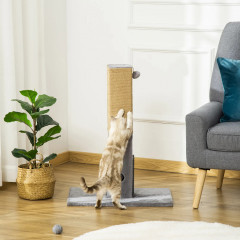 Ansamblu de joacă pentru pisici, cu frânghie de iută 79 cm | gri č.1