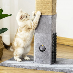 Ansamblu de joacă pentru pisici, cu frânghie de iută 79 cm | gri č.2