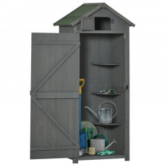 Dulap pentru unelte de grădină cu rafturi 77 x 54,2 x 179 cm | gri + verde č.1