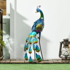 Decorațiune de grădină cu păun 59 cm | multicolor č.1