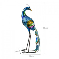 Decorațiune de grădină cu păun 59 cm | multicolor č.3