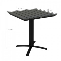 Masă de balcon pătrată pentru 4 persoane 70 x 70 x 76 cm | gri č.3