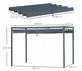 Acoperiș de rezervă pentru pergolă 3 x 2,5 m | gri închis č.3
