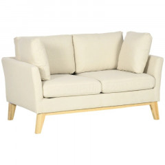 Canapea cu două locuri în aspect de in 137x78x78 cm | bej č.2