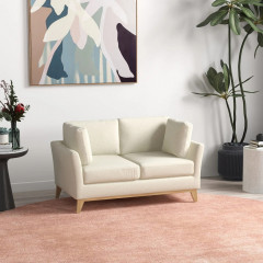 Canapea cu două locuri în aspect de in 137x78x78 cm | bej č.1