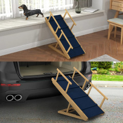 Rampă pliabilă pentru câini cu balustradă detașabilă | 85 x 40 x 78,5 cm