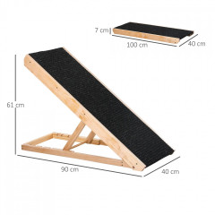 Rampă pentru animale de companie | culoare naturală și negru č.2