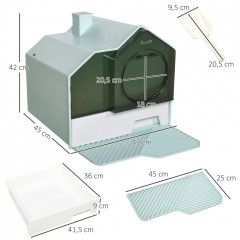 Litieră cu filtru 47x45x42 cm | albastru deschis č.2