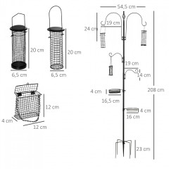 Set stație de hrănire pentru păsări | negru č.2